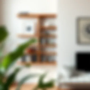 Elegant Wooden Floating Corner Bookshelf Elegant wooden floating corner bookshelf showcasing books and decor