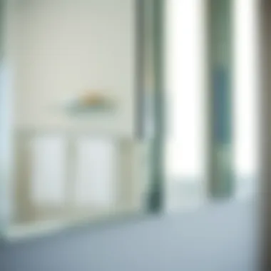 Close-up of materials used in flush mount mirrored cabinets