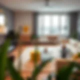 Contemporary living room showcasing modern furniture designs