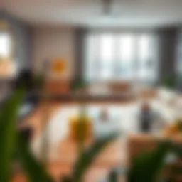 Contemporary living room showcasing modern furniture designs