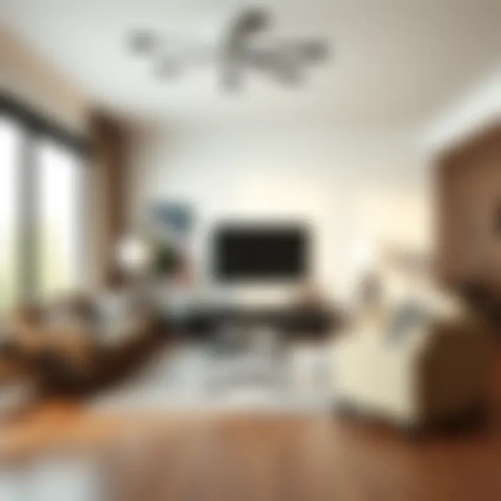 Contemporary living room setup showcasing modern furniture