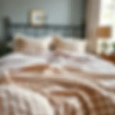 Elegant Gingham Comforter Set Elegant gingham comforter set on a neatly made bed