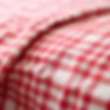Texture of Gingham Fabric Close-up of gingham fabric showcasing its texture and pattern