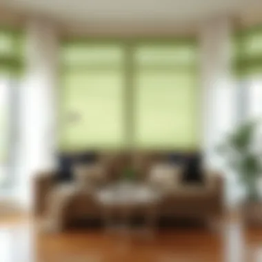 Color palette examples for choosing roller shades and sheer curtains in home design