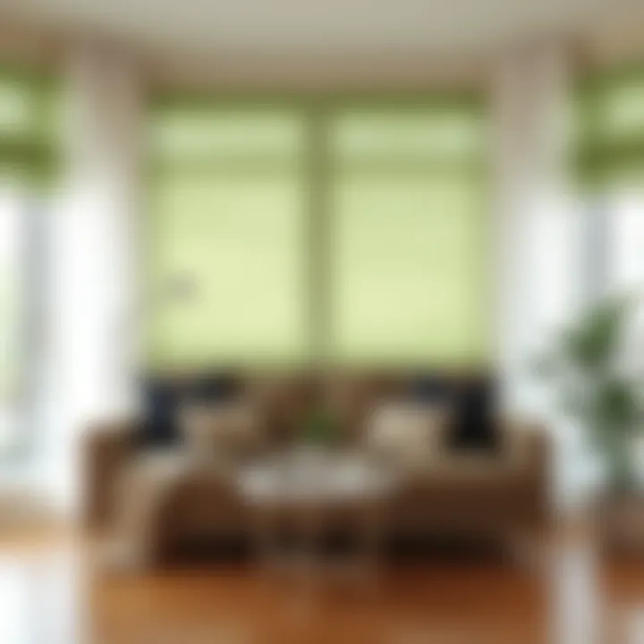 Color palette examples for choosing roller shades and sheer curtains in home design