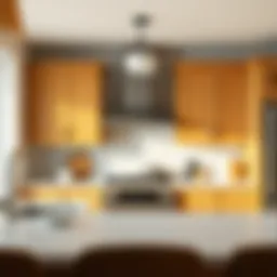 Elegant Medium Oak Kitchen Cabinet Design