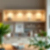 Elegant glass kitchen cabinet showcasing interior decor