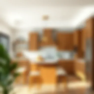 Interior View Showcasing Medium Oak Cabinets Interior View Showcasing Medium Oak Cabinets