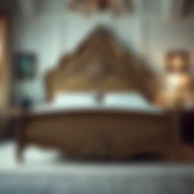 Classic king bed frame with intricate detailing