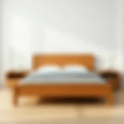 Elegant wooden king bed frame showcasing minimalistic design