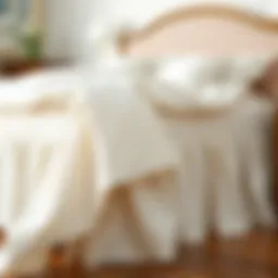 Elegant king linen bed skirt draping gracefully over the bed frame