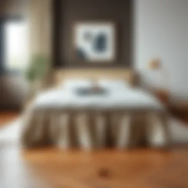 Stylish king linen bed skirt in a modern bedroom setting