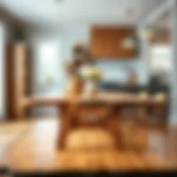 Stunning knotty pine kitchen table showcasing its natural grain and warmth