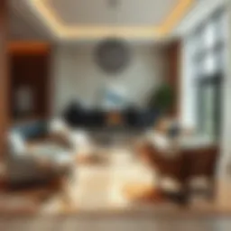 Elegant large rug enhancing living room decor