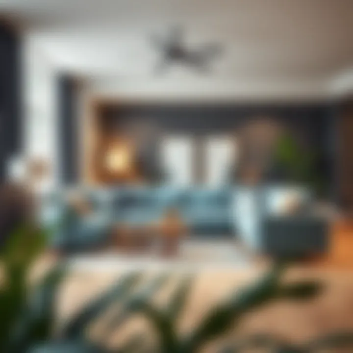 Sophisticated Living Space with Light Blue L Shaped Sofa Elegant light blue L shaped sofa in a modern living room