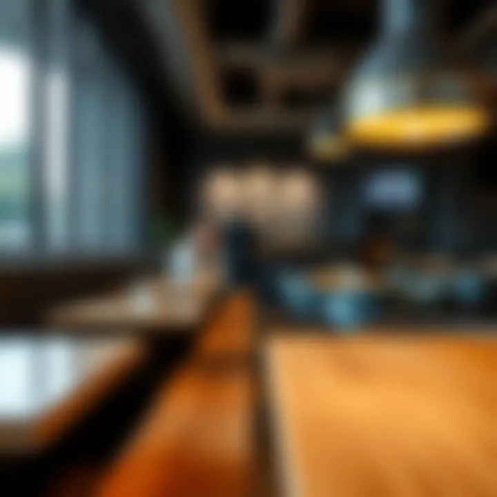 Versatile Long Counter Height Bench in a Trendy Cafe Long counter height bench designed for commercial use in a cafe