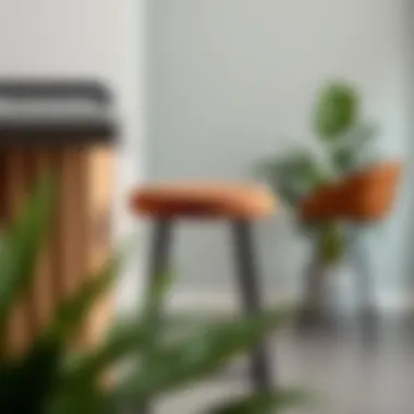 Elegant Low Profile Counter Stool Design Elegant low profile counter stool with a stylish backrest