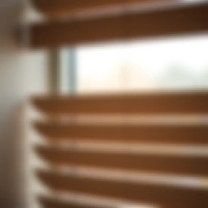 Close-up of Textured Faux Wood Material for Blinds Close-up of textured faux wood material for blinds