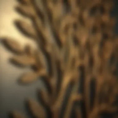 Textured Detail of Metal Tree Wall Design Close-up of textured metal tree design