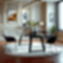 Elegant modern dining table with sleek lines