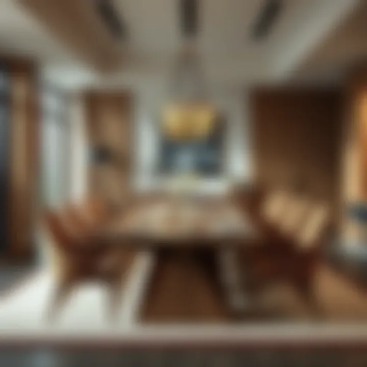 Craftsmanship and Luxury in Wood Design Luxurious wooden dining table showcasing craftsmanship