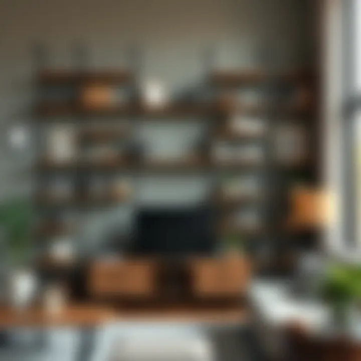 Creative Modular Shelving Arrangement A creative arrangement of modular shelving systems