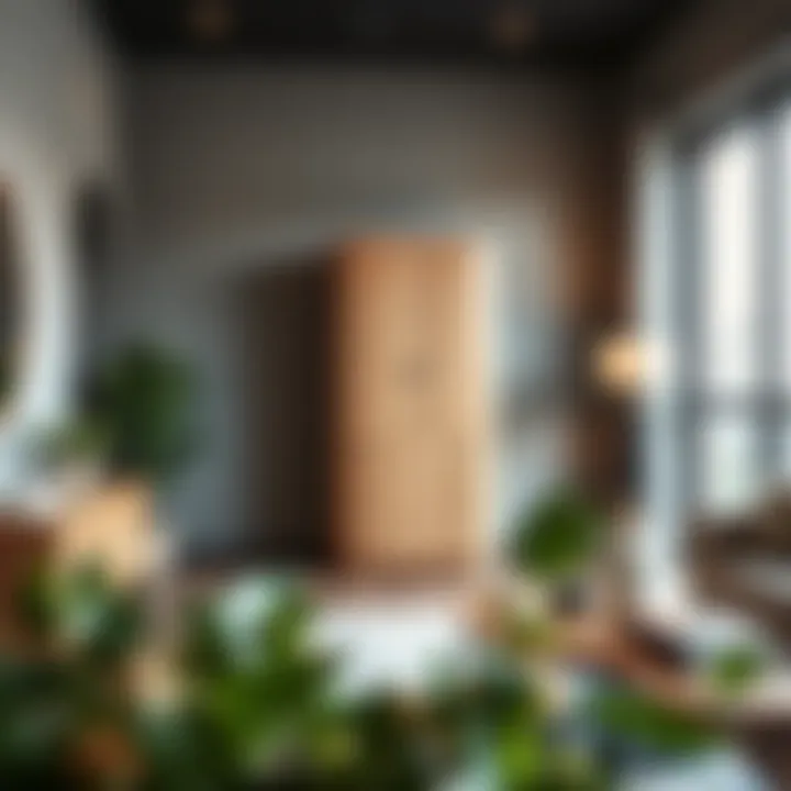 Vertical dresser strategically placed in a modern living space