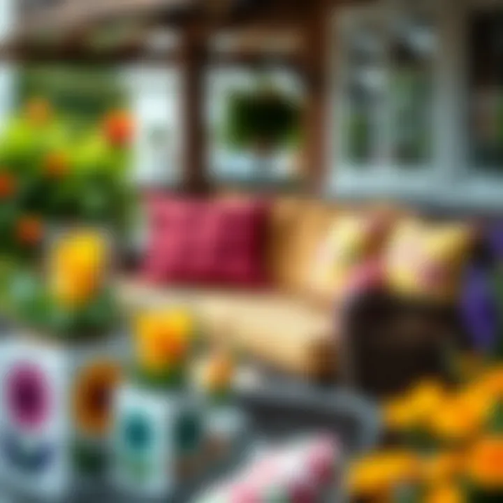 Colorful and Stylish Cushions Enhancing Garden Seating Colorful and stylish cushions enhancing garden seating