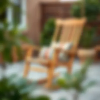 Trendy Outdoor Rocking Chair Design Trendy outdoor rocking chair displaying a blend of materials and colors