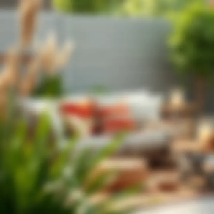 Cozy Outdoor Setting with Natural Elements A cozy outdoor setting featuring pillows and natural elements