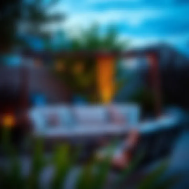 Cozy Outdoor Seating Area Cozy outdoor seating area featuring stylish cushions