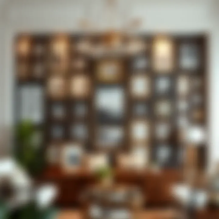 Thematic decor featuring a collage of framed images