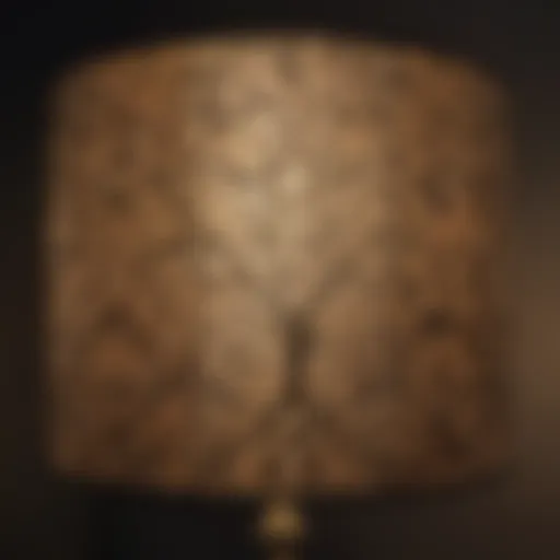 Elegant clip lamp shade showcasing intricate patterns