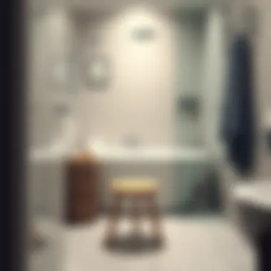 Stylish Shower Stool in Modern Bathroom Modern bathroom featuring a stylish shower stool