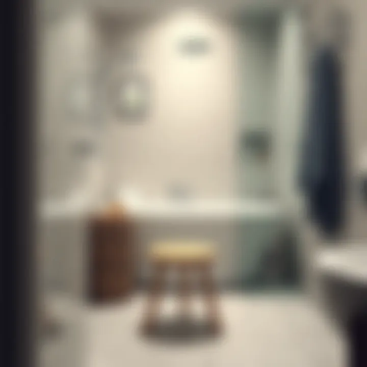 Stylish Shower Stool in Modern Bathroom Modern bathroom featuring a stylish shower stool