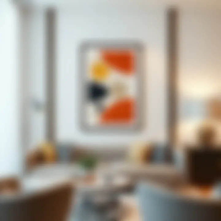 Modern decor featuring an 11x8.5 frame with abstract art