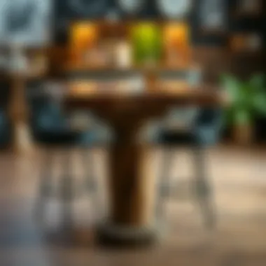 Stylish small pub table made of reclaimed wood