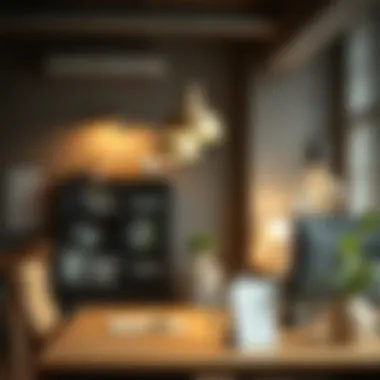 Contemporary workspace enhanced by soft lighting solutions