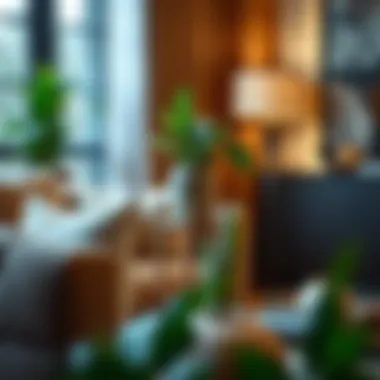 Contemporary Planter Stand with Decor Contemporary tabletop planter stand surrounded by stylish home decor