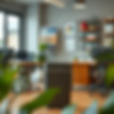 Office Integration: Tall Waste Basket in Workspace Contemporary tall waste basket blending with office decor