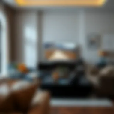 Modern television table in a stylish living room