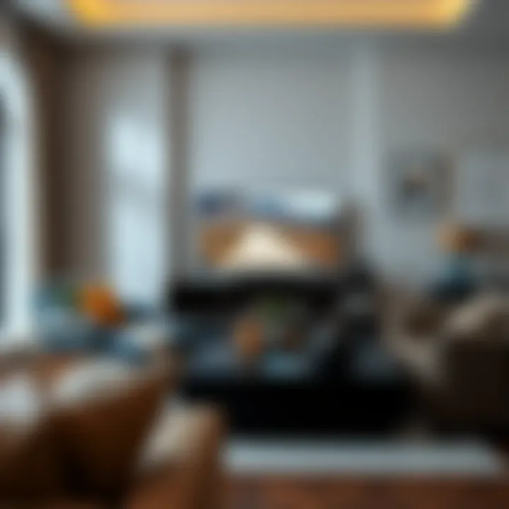 Modern television table in a stylish living room