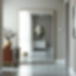 Elegant frameless mirror showcasing a stylish hallway