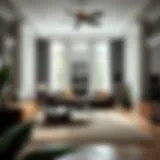 Elegant living room featuring a stylish 4 x 5 ft rug