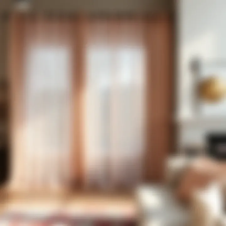 Elegant Dusty Blush Sheer Curtains in Modern Living Room Elegant dusty blush sheer curtains draping a modern living room window