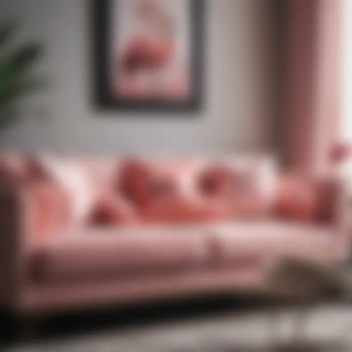 Stylish flamingo pillow covers arranged on a modern sofa