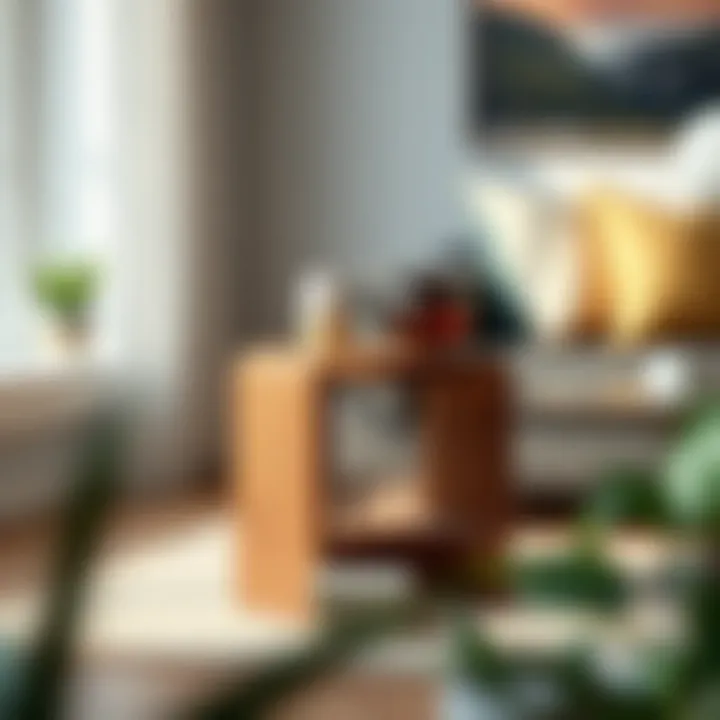 Modern Elegance: A Wooden Side Table Elegant wooden side table showcasing modern design