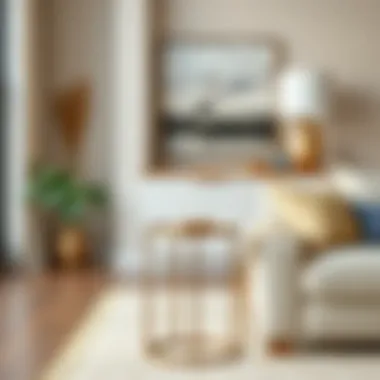 Contemporary Chic: Metal Side Table Stylish metal side table in a contemporary living room