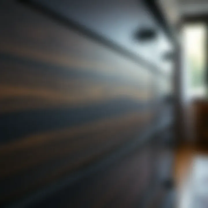 Close-up of wood texture on a black dresser