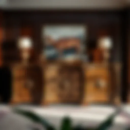 Elegant serving credenza showcasing intricate woodwork